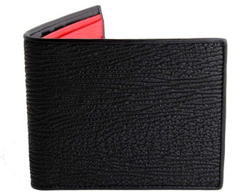 Sharkskin Wallet → Genuine Shark Skin Wallet → Black Shark Wallet & Wicked Red Interior → Sharkskin Billfold