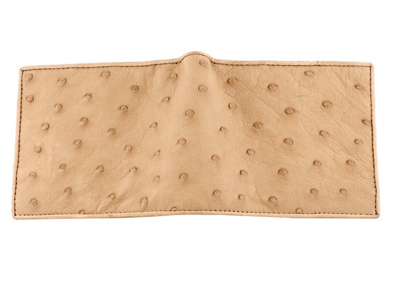 Light Brown Tan Ostrich Leather Wallet