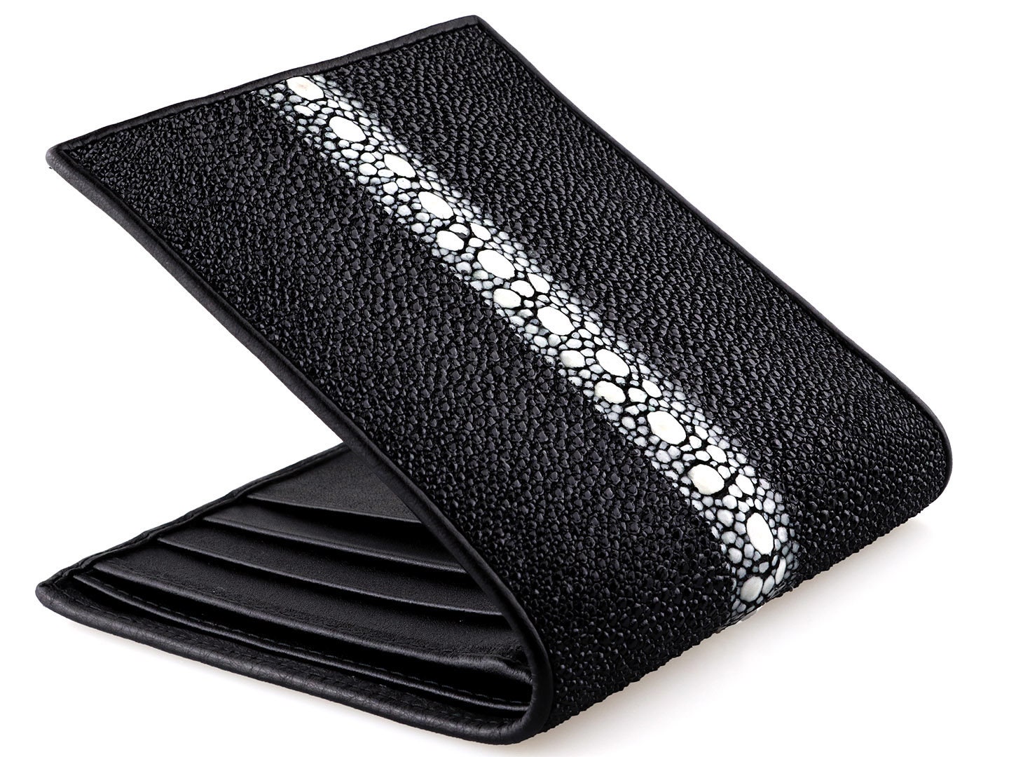 Women's Small Card Case Wallet with Flap - Croco Embossed Black – COLDFIRE