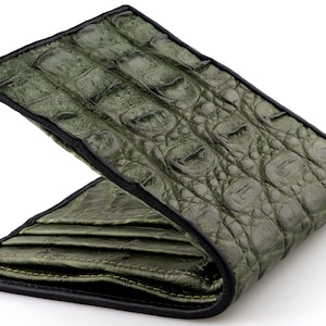 Green Alligator Wallets & Matching Gator Interior → Genuine Alligator Skin Wallet → Handmade Alligator Wallet