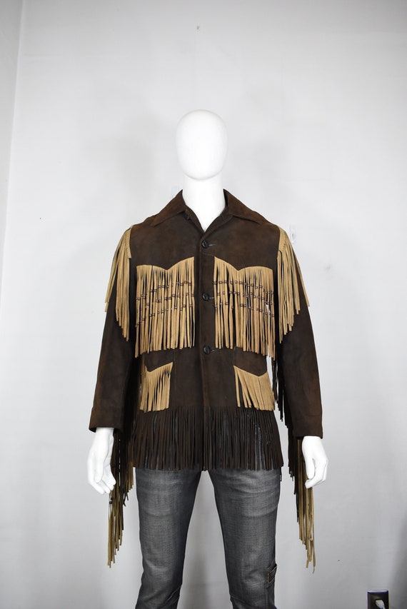 vintage mens suede fringe Gem