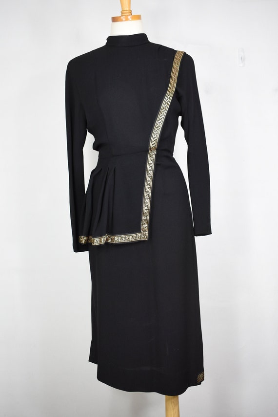 vintage 20's 30's dress XXS to XS art deco black c