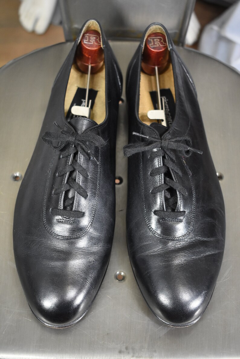 vintage Pierre Cardin shoes 10.5 leather black 70/'s oxfords mens dress