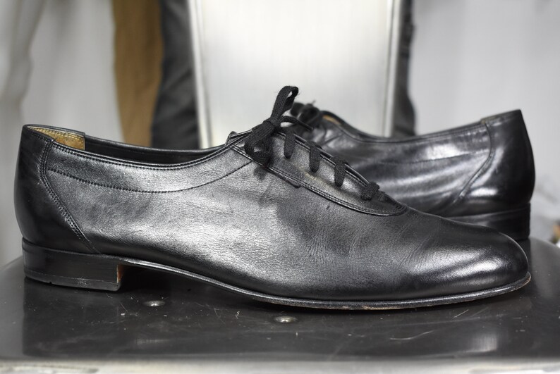 vintage Pierre Cardin shoes 10.5 leather black 70/'s oxfords mens dress