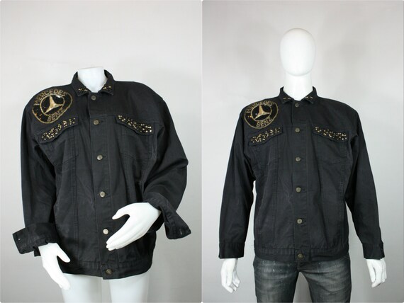 Vintage Mercedes Benz Denim Jacket M L Etsy