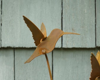 Metal Hummingbird Set - Garden Art