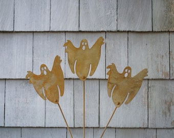 Metal Halloween Ghost Set - Garden Art