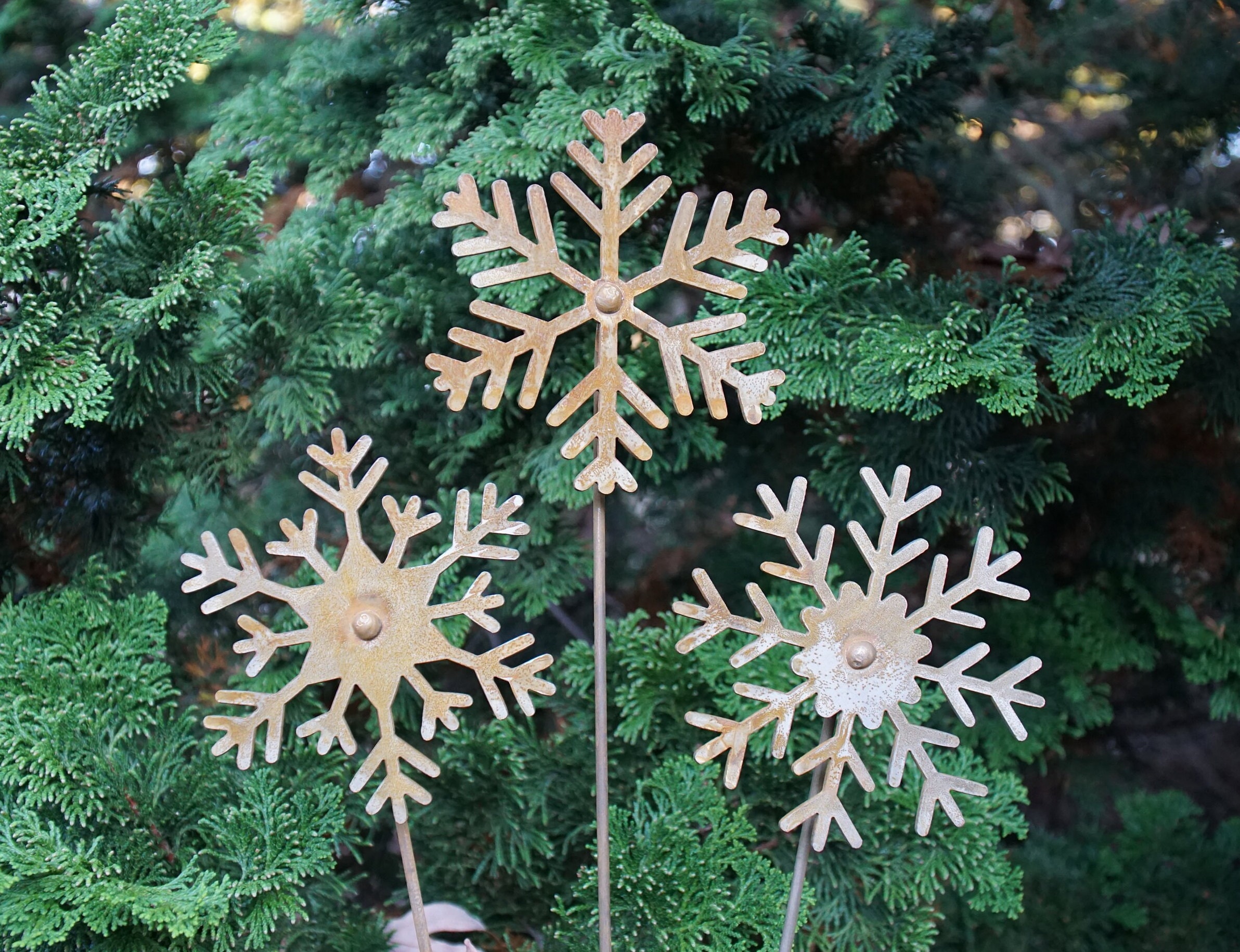 Metal Snowflake Set- Garden Art