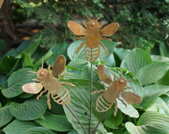 Metal Bumble Bee Set - Garden Art
