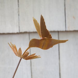Metal Hummingbird and Flower- Garden Art