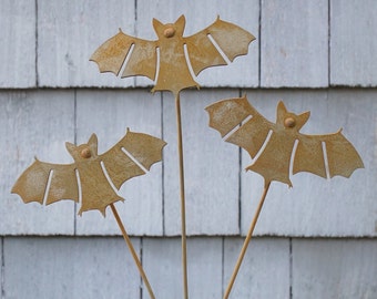 Metal Halloween Flying Bats Set of 3 - Garden Art