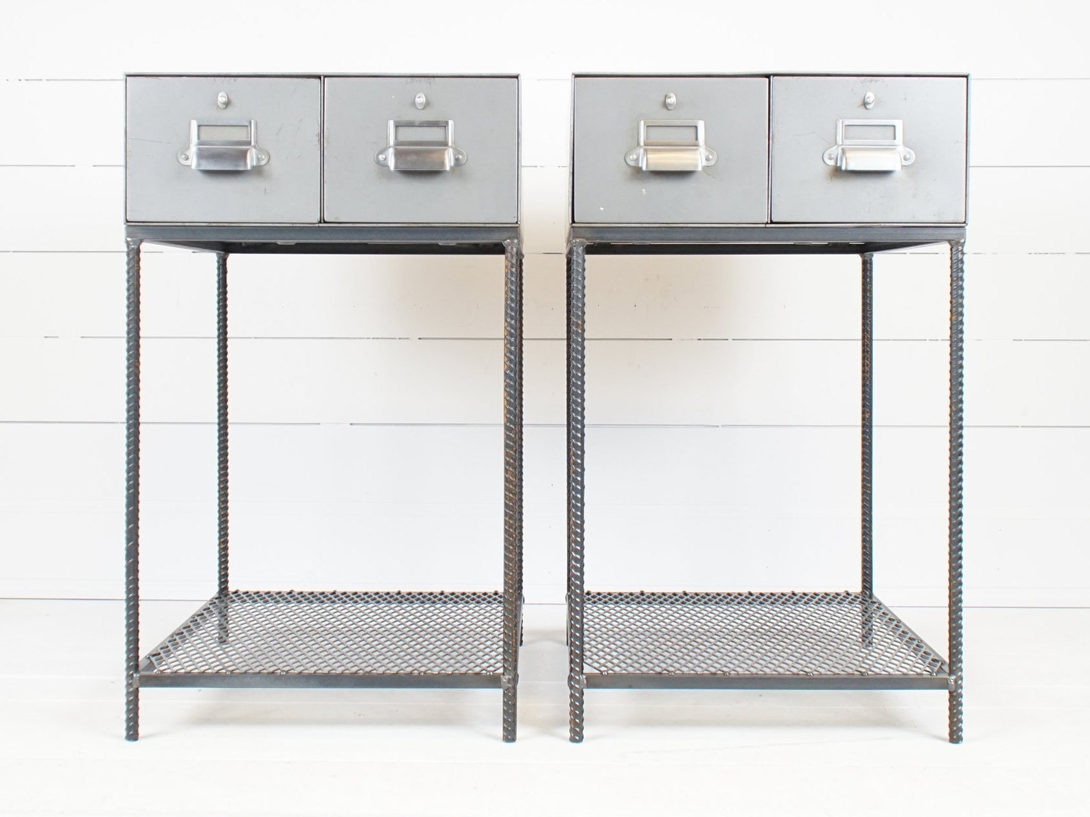 Industrial Nightstands Pair of 2 Etsy