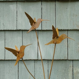 Metal Hummingbird Set - Garden Art