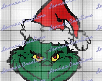 Christmas Grinch Graph Pattern 100x100