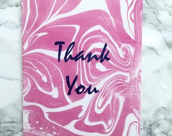 Marble Thank You Card in Strawberry Pink