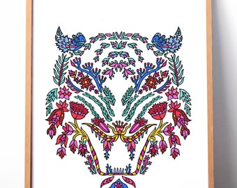 Tiger Wildflowers Art Print (DIGITAL DOWNLOAD VERSION)