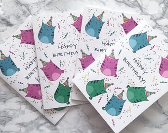 Cat-Tastic Birthday Cards 4 PACK