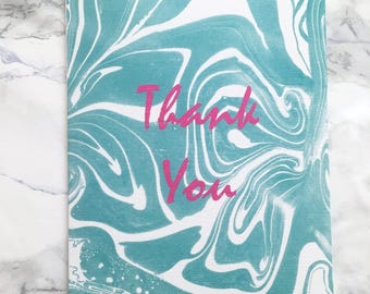 Marble Thank You Card in Mint Green