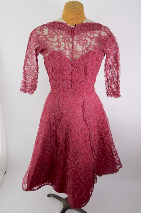 cranberry lace dress