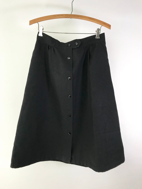black button down midi skirt