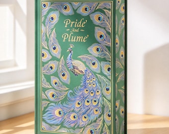 Peacock Hardcover Journal,Green Vintage Feather Embossed Decorative Book Edge Diary | Gilded Cover, Full Color Painted Edges