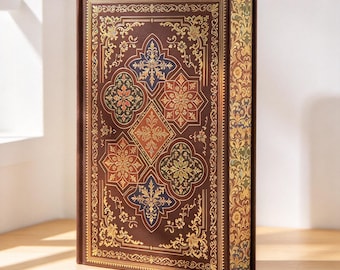 Vintage European Ornate Hardcover Journal | Gilded Cover, Full Color Painted Edges