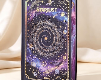 Stardust Galaxy Hardcover Journal | Gilded Cover, Full Color Painted Edges