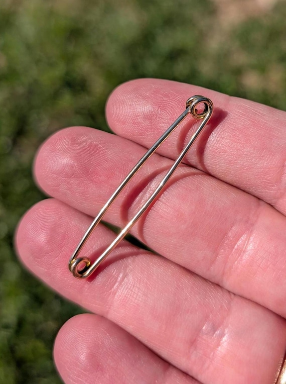 ANTIQUE 14k Solid Gold Safety Pin Connector Extender Charm Holder Brooch Victorian Etsy