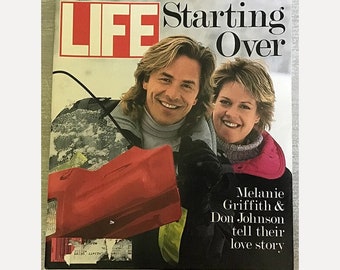 CLEARANCE 80s Life Magazine April 89 Issue Starting Over Melanie Griffith and Don Johnson Love Story / Retro Ads / Vintage Magazine