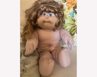 Vintage 80s Cabbage Patch Doll - Fun Repair Project Brunette Doll