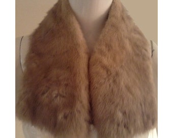 Vintage Fur Collar Blond Mink Wide Fur Collar For Coat, Sweater, Blazer or Upcycle Retro Sewing Notion