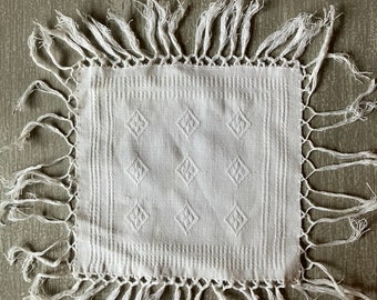 Square Doily with Triangle Design and Fringe