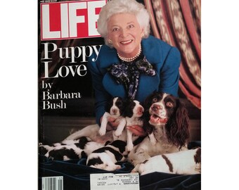 80s Life Magazine May 1989 Barbara Bush Cover //Puppy Love May 1989 Issue Vintage Ephemera /Collectors/Vintage Ads/Decoupage