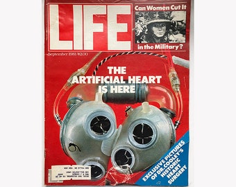 80s Life Magazine September 1981 The Artifical Heart is Here / Women in the Military/ Royal Wedding Photos / Retro Ads / Vintage Magazine