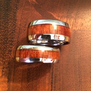 Tungsten Koa Wood Rings