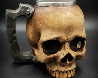 Hand Sculpted Realistic 12oz Skull Mug