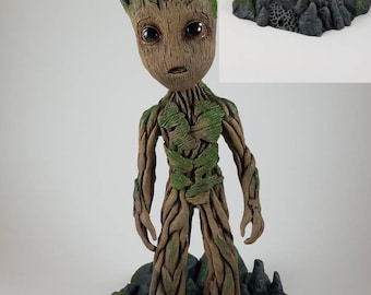 Baby Groot life size sculpture statue 9.5" tall base and Groot combo (V1)