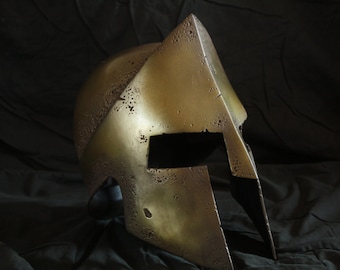300 Spartan helmet mask prop costume cosplay (Brown Patina)