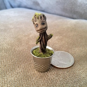 Baby Groot Figure Thimble Statue