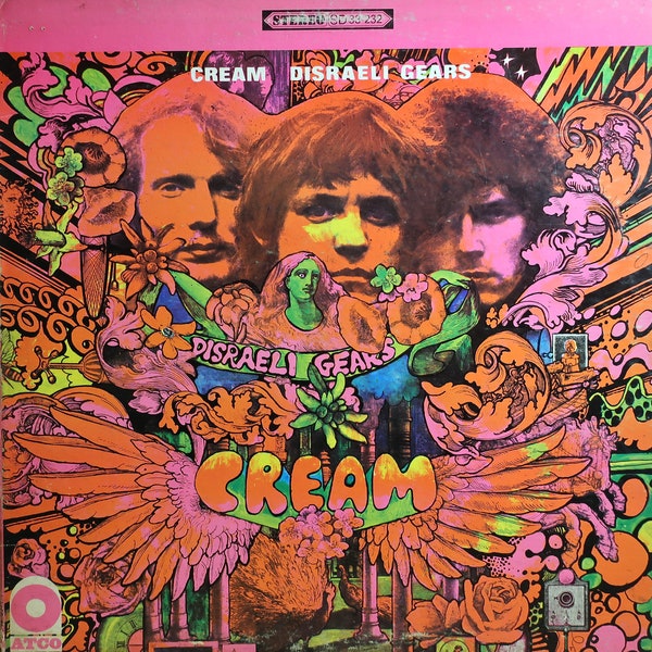 Rare Original '67 CREAM Disraeli Gears Atco Records Vintage US Stereo Vinyl Press Lp Near MINT 60's Psych Rock Classic Clapton Baker Bruce !