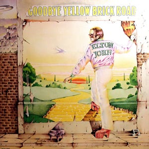 Álbum doble de vinilo original raro de 1973 de Elton John "Goodbye Yellow Brick Road" de MCA Records, edición estadounidense, en perfecto estado, rock, pop y clásico.