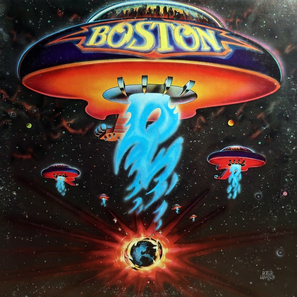 Rare Original '76 BOSTON Boston Epic Records vintage US éponyme Debut Vinyl Press Lp EXCELLENT ! Orange Labels Arena Rock Tom Scholz L@@K