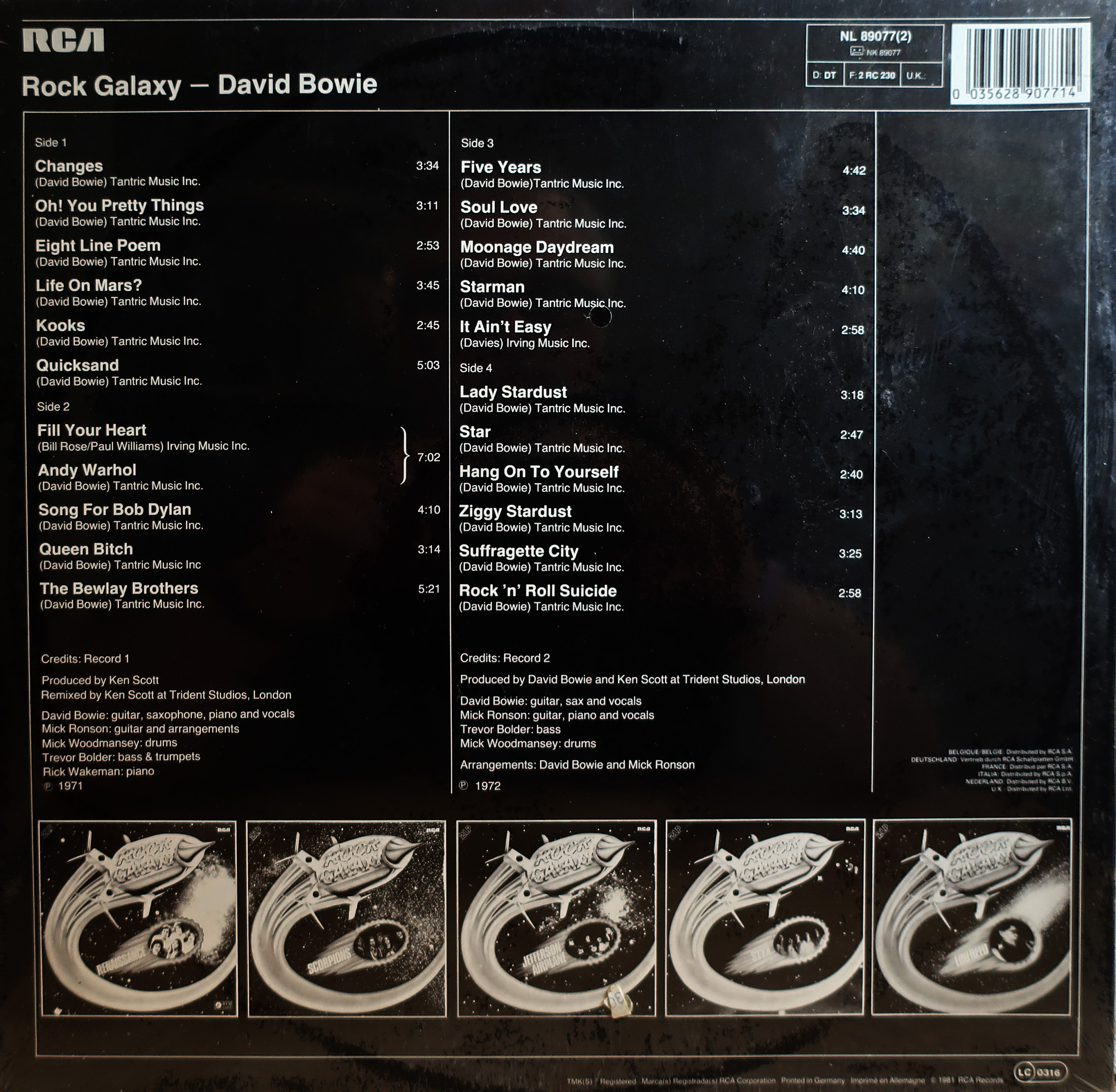 稀少ドイツオリジナル初回ハンキーDavid Bowieデヴィッドボウイ