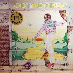 Rzadki 1980 Elton John Goodbye Yellow Brick Road M.C.A. Records Vintage U.S. Podwójny album Wczesny winyl Repress 2LP Prawie idealny Pop Rock Klasyka