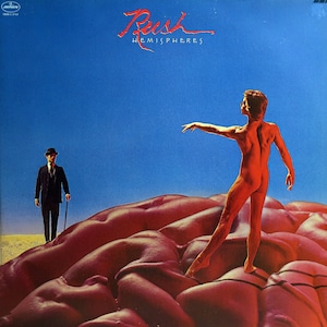Ausgefallene 1978 Rush Hemispheres Mercury Cords Vintage U.S. Vinyl Press Lp Mit Poster Gatefold Jacket Ausgezeichnet Neil Peart Geddy Lee Prog