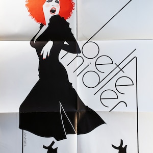 Original &#39;71 BETTE MIDLER Bette Midler Self-Titled Atlantic Records Vintage POSTER Lithograph & Vinyl Press Lp Near Mint!! American Vocalist