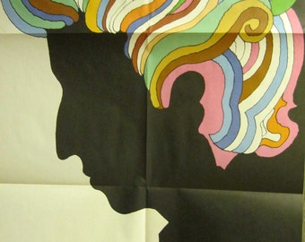 Rare 1972 Bob Dylan Bob Dylan&#39;s Greatest Hits Columbia Records Vintage US Early Compilation Vinyl Repress Lp Milton Glaser Poster Top Grade