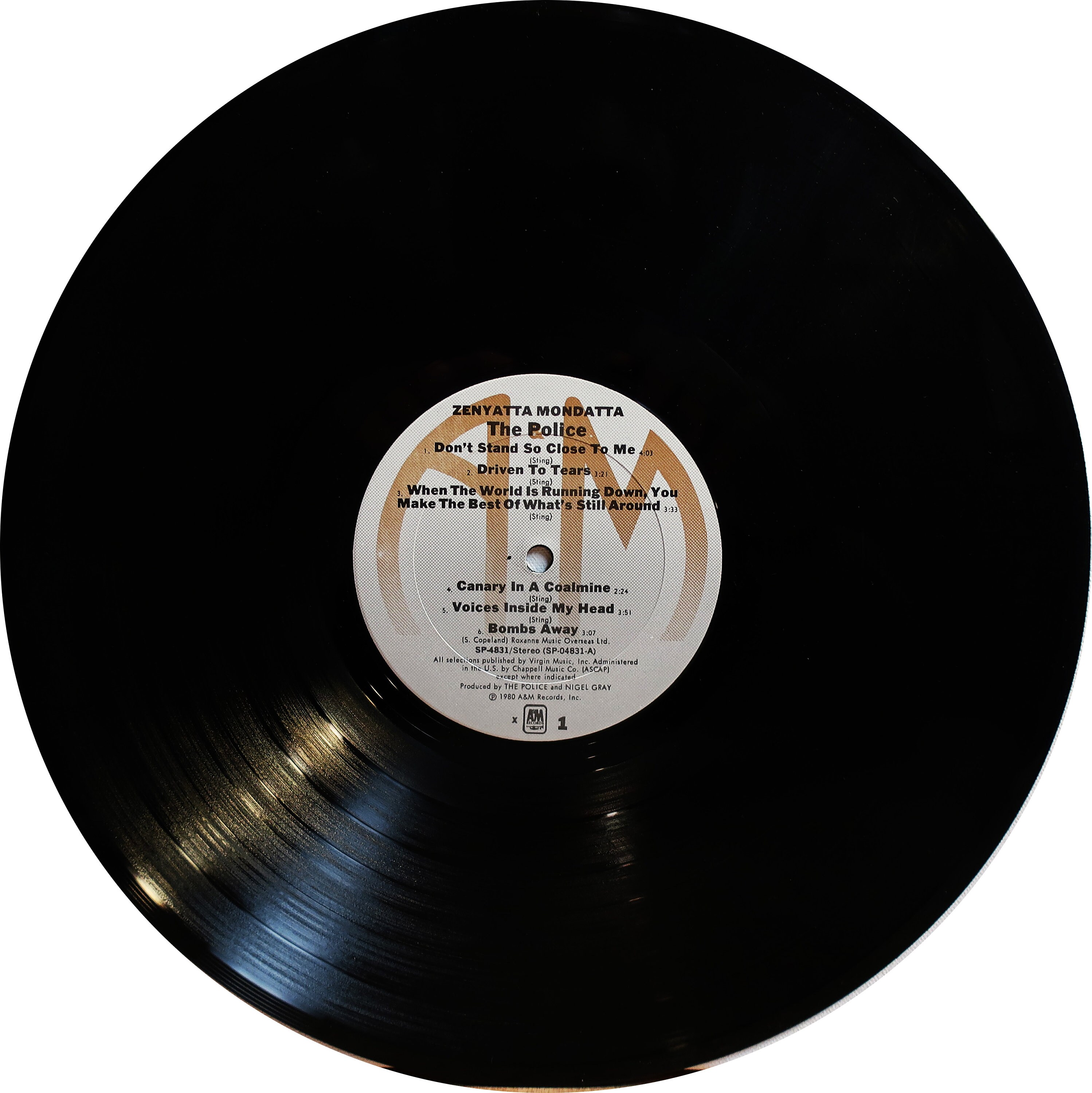 THE POLICE / ZENYATTA MONDATTA BADGE SHAPED PIX DISC / 10