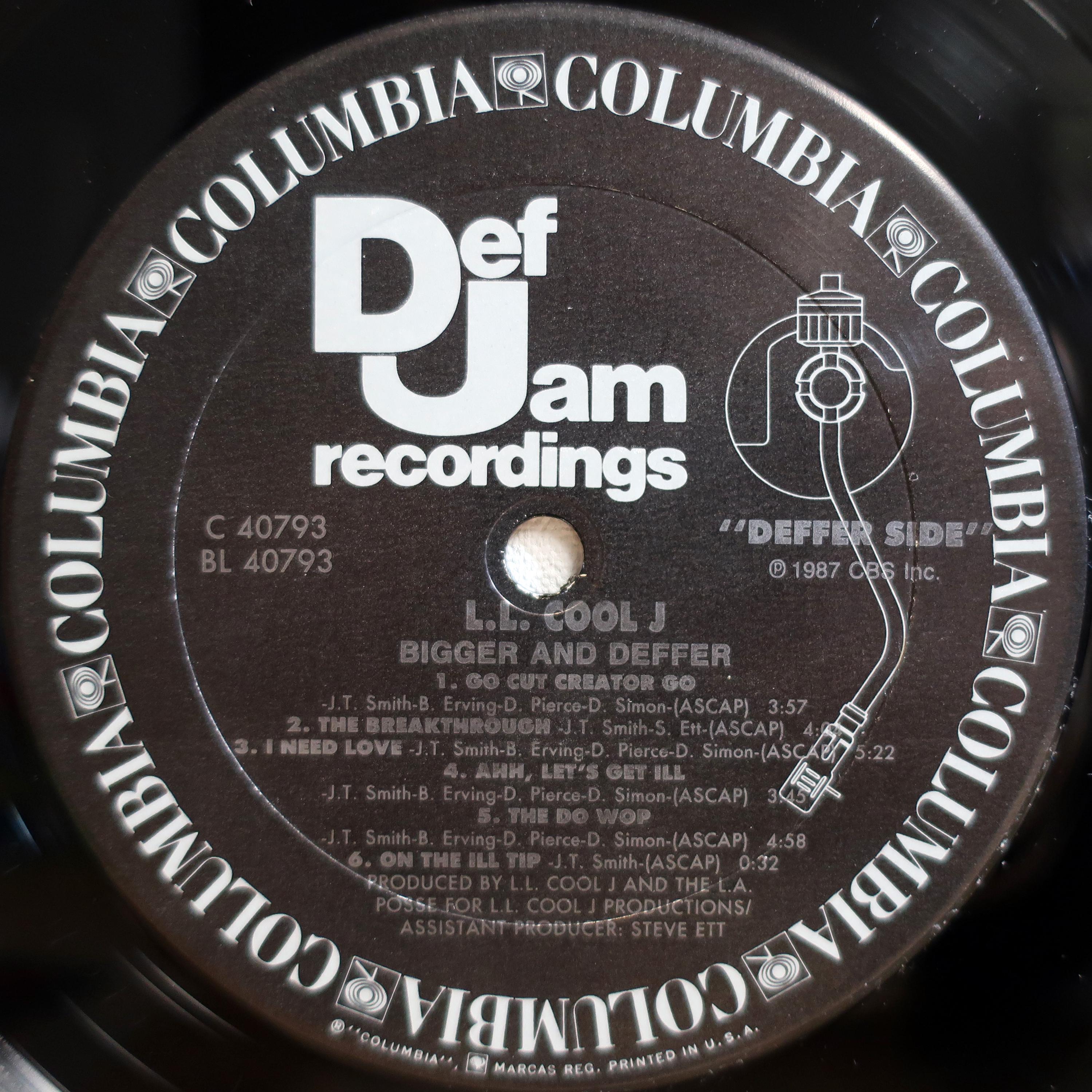Original 1987 L.L. Cool J Bigger and Deffer (BAD) Def Jam