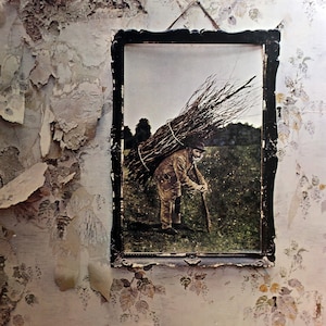 Rare Original 1971 LED ZEPPELIN IV Zoso Runes Album Atlantic Records Vintage U.S. First Vinyl Press Top Grade With Sleeve Monogrammed Labels